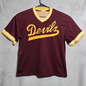 Vintage Teamwork ASU Sun Devils Jersey Shirt Mens XL Maroon Red Baseball USA